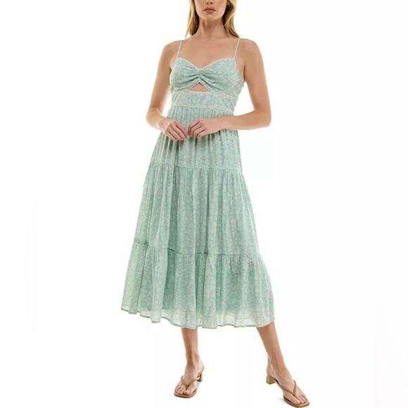 Trixxi Green Sleeveless Maxi Sundress - Picture 1 of 10